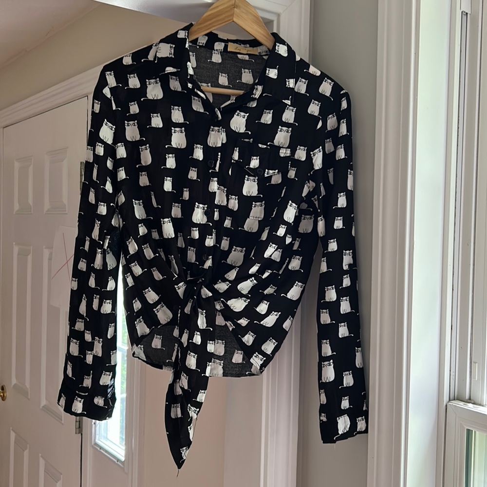 Love Notes cat blouse.
